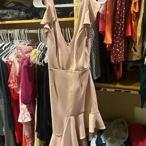 Elegant Pink Ruffle Dress